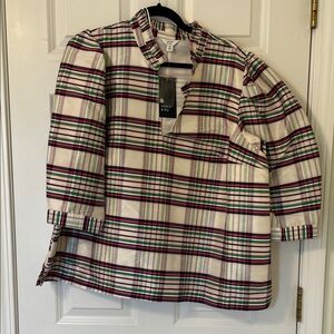 Crown & Ivy Plaid Top - Green, Red, White